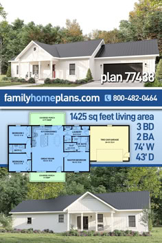 Budget-Friendly Country Ranch House Plan in under 1500 sq ft | Plan 77438 Affordable Ranch House Plans, 1400 Sq Ft Ranch House Plans, 1600sqft House Plans, Budget Friendly House Plans, 1600 Sq Ft House Plans, 1500 Sq Ft House Plans, Small Ranch House Plans, Country Ranch House, Small Ranch House