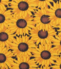 a yellow and purple background with sunflowers in the center, all facing different directions