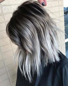 Grey Hair Color Ideas, Black To Blonde Hair, Silver Hair Highlights, Black And Grey Hair, Grey Ombre Hair, Grey Hair Looks, Silver Hair Color, Silver Grey Hair