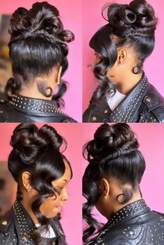 Formal Ponytail Black Women, Black Womens Natural Hairstyles, Closure Sew In Updo, Pinup Ponytail Hairstyles Black Hair, Ponytail Extension For Black Women, Prom Updo Black Women, Wedding Updo Black Women, French Roll Hairstyle For Black Women, Up Do Black Women