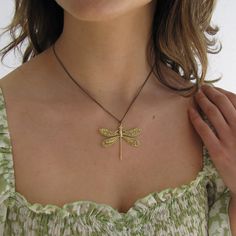 Gold Moon Necklace, Dragonfly Necklace, Dragonfly Pendant, Funky Jewelry, Jewelry Lookbook, Hippie Jewelry, 24kt Gold, Jewelry Outfit, Dream Jewelry