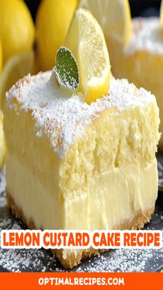 lemon custard cake recipe with sugar on top