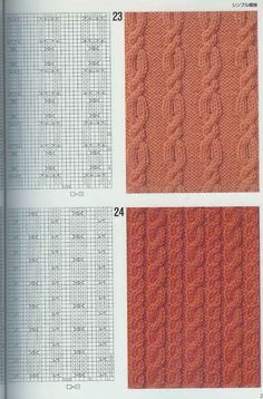 the knitting book is open to show different patterns