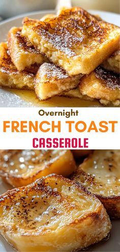 Overnight French Toast Casserole French Toast Casserole Sourdough Bread, Make Ahead French Toast Casserole Easy, Overnight Egg Nog French Toast Casserole, French Toast Bake With White Bread, French Toast Casserole With Baguette, French Bread Overnight French Toast, Day Before Breakfast Casserole, Overnight French Toast With French Bread, French Toast Bake Recipe Overnight