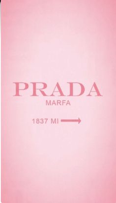 the prada marfa logo is shown on a pink background