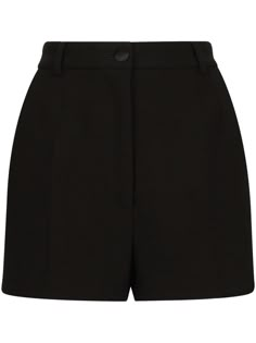 Find DOLCE & GABBANA Pleated High-waisted Shorts on Editorialist. black virgin wool blend pleat detailing high-waisted rear welt pocket straight hem Black High-waisted Shorts With Buttons, Black High-waisted Belted Shorts, Luxury Black Shorts With Side Pockets, Dolce And Gabbana Shorts, Farfetch Black Shorts, Black High Waisted Shorts, Black Short Dress, Versace Outfit, Dolce E Gabbana