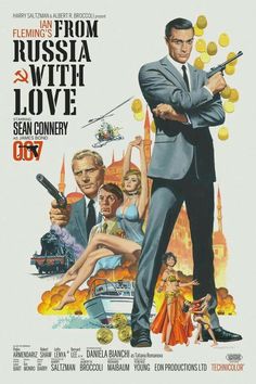 a movie poster for the film from russia with love