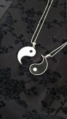 Set of yin yang necklaces also available to buy separately. Silver plated chain measuring 16 inches with enamel charm. Message us if you want a different length of chain x Connecting Necklaces, Best Friends Necklaces Moon, Ying And Yang Necklace, Yin And Yang Jewelry, Friendship Necklaces Yin Yang, Yin Yang Necklace Couple, Yin And Yang Necklace Love Couple, Ying Yang Necklace, Twins Necklace