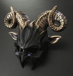 Ram Mask Ball Party, Mascara Hannya, Black And Gold Masquerade Mask, Red Masquerade Mask, Cat Masquerade Mask, Evil Mask, Goat Mask, Masquerade Mask Black, Masquerade Mask Women