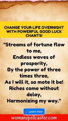 Discover the magic of good luck spells that work instantly for exams, the New Year, or someone else! 🌟 These free, simple, and powerful spells use easy-to-find ingredients and Latin chants, making them perfect for beginners, skeptics, or non-believers. Create a good luck jar or recite a chant to guarantee success for yourself or others. Don’t wait—unlock ancient secrets of witchcraft today! 🕯️✨ #GoodLuck #Witchcraft #SuccessSpells #Beginners #MagicJar #Manifestation Powerful Spells, Spells For Beginners, Money Magic, Wealth And Prosperity, White Magic, Attract Wealth