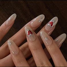 Korean Nail With Charms, Recipes With Dry Red Wine, Tattoo Ideas Text Words, Erica Titus Nails, Metallic Heart Nails, Russian Manicure Design Short, Enhypen Fate Nails, Jelly Nails With Gems, Dark Feminine Aesthetic Nails