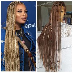 Unique Wigs, Blonde Box Braids, Color Rubio, Wig For Black Women, Box Braids Styling, Braided Wig