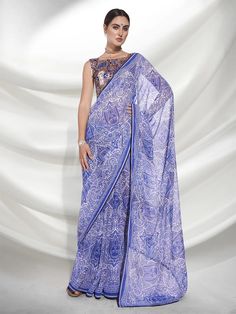 Royal Blue Saree, Blue Color Saree, Reception Saree, Designer Sarees Collection, Utsav Fashion, Casual Saree, Trendy Sarees, Work Sarees