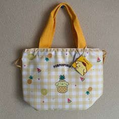 New 11.8” X 8.7” X 5.1” Pompompurin Lunch Bag With Drawstring (Last Photo Is How It Will Look Like Inside) Cute Yellow Shoulder Bag For Summer, Cute Yellow Summer Shoulder Bag, Cute Yellow Seasonal Shoulder Bag, Cute Yellow Shoulder Bag For Daily Use, Playful Yellow Shoulder Bag For Daily Use, Playful Yellow Shoulder Bag For School, Yellow Kawaii School Bag, Kawaii Yellow School Bag, Cute Yellow Bag For Daily Use