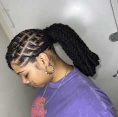 Hairstyle Dreads For Women, Graduation Hairstyles With Cap Locs, 2 Stand Twist Locs Styles, Dread Locs Hairstyle, Dreads Black Women Styles, Loc Knots Styles Short, Female Locs Hairstyles, Loc Low Ponytail Styles, Starterlocs Hairstyles