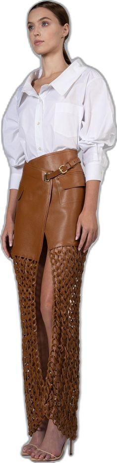 Spring Leather Asymmetrical Skirt, Crochet Weaves, Woven Pattern, Closet Staples, Skirt Leather, High Waisted Skirt, Honey, High Waisted, Skirt