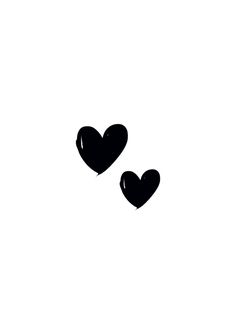 two black hearts on a white background