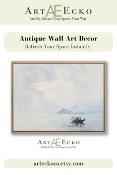 an advertisement for the art deco show featuring paintings and artwork on display in front of a white