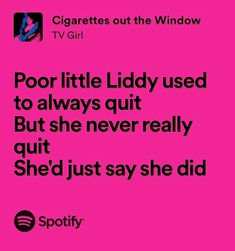 a pink background with the words poor little lady used to always quit but she never really quit