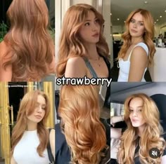 Strawberry hair color  Check out our hair color board for more hair color ideas and hair color inspiration comment and follow for Reddish Gold Hair, Strawberry Blonde Gloss, Medium Strawberry Blonde, Strawberry Ginger Hair, Golden Strawberry Blonde Hair, Gingerbread Caramel Hair, Bonde Hair, Ginger Blonde Hair