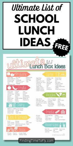 the ultimate list of school lunch ideas with free printables for kids and adults