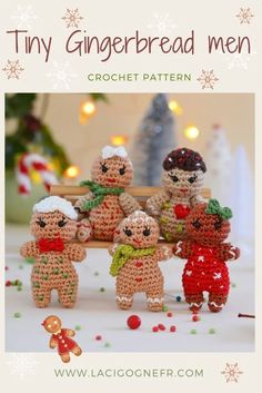 tiny gingerbread men crochet pattern