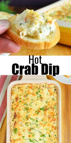 the recipe for hot crab dip is ready to be eaten