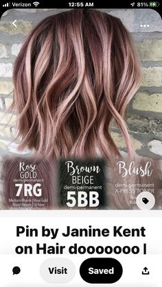 Platinový Blond, Rose Brown Hair, Hair Color Formulas, Gorgeous Hair Color, Sassy Hair, Hair Color Highlights, Hair Color And Cut, My Favorite Color