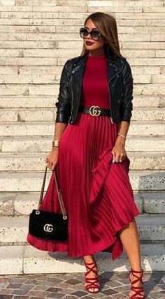 Midi Rock Outfit, Chique Outfit, Mode Kimono, Dressy Casual Outfits, Rock Outfit, Elegante Casual, Classy Work Outfits, Classy Casual Outfits, Church Outfits