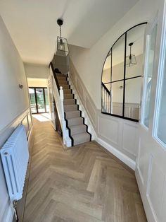 the stairs in this house are painted white