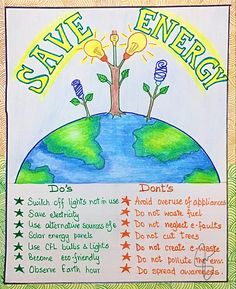 a poster with the words save energy written on it