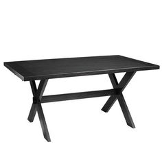 a black table sitting on top of a white background