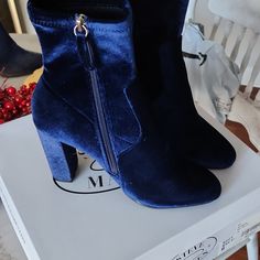 Questions? Leave A Comment Below! Nwt Steve Madden Sapphire Rhinestone Boots, Blue Ankle-high Heeled Boots For Winter, Winter Blue Ankle-high Heeled Boots, Blue Closed Toe Boots For Fall, Blue Almond Toe Boots For Fall, Blue Ankle-high Booties For Fall, Blue Block Heel Boots For Winter, Blue Ankle Boot Heels For Fall, Blue Winter Boots With Block Heel