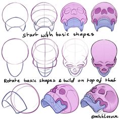 how to draw an alien head with basic shapes