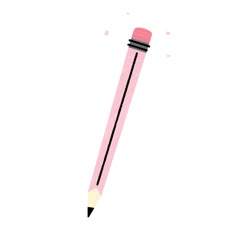 a pink pencil with a black tip