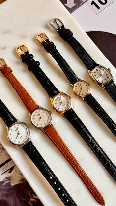 Super rare find Seiko Manual collection (1960s-1970s) * All working. * Size from left to right: 24mm - 22mm - 22mm - 20mm - 22x26mm * Sold as-is. These are vintage watches - no warranty. * Due to the nature of vintage/pre-owned timepieces there may be signs of wear and cosmetic imperfections not to be considered as defects. Please purchase if fully committed. Vintage Business Watches With Diamond Hour Markers, Vintage Watch Accessories With Diamond Hour Markers As Gift, Retro Formal Watch Accessories With Subdials, Vintage Quartz Business Watches, Vintage Analog Watch Accessories For Business, Nostalgic Formal Watch Accessories With Round Dial, Vintage Style Business Watch Accessories, Vintage Analog Watch With Round Dial, Vintage Gold Watch Accessories For Everyday