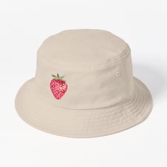 This packable, scrunchable, lightweight headwear classic is ready for adventure, from the beach to the street to the trail Breathable 100% cotton with eyelet ventilation Flat top Moderate brim is 2.2"" (5.5 cm) wide to keep the sun off your face Unstructured crown is 3.1"" (8 cm) deep Easy care: just spot clean and dry in shade. Strawberry or Disco Ball? Or Both? - Watercolor Illustration of a Disco Ball Strawberry in various pink tones. Perfect for adding a touch of color and freshness to any r Strawberry Bucket Hat, Taylor Roberts, Dalmatian Pattern, Strawberry Hat, Red Bucket Hat, Hot Pink Leopard, Bucket Hat Design, Cute Strawberry, Pink Tone