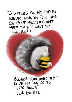 a drawing of a hedge holding a banana in its mouth with a quote above it