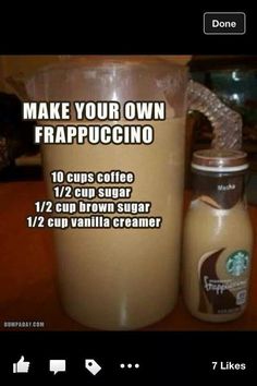 an image of a coffee drink with the caption make your own frappuccino