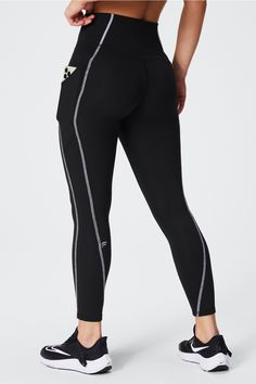 Oasis PureLuxe High-Waisted 7/8 Legging Fabletics black female Activewear >> Womens >> Bottoms >> Leggings >> 7/8s PureLuxe regular Yoga and Studio Chafe-Resistant/External Pockets/Moisture-Wicking/UPF Protection Buttery-soft pocket style in PureLuxe Fashion Group, Photo Colour, Model Photos, High Waisted Leggings, Active Wear For Women, Black Leggings, Colorful Leggings, Yoga Pants, Bend