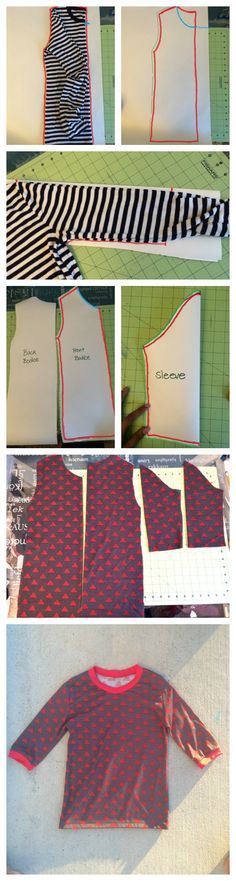 the instructions for how to sew a shirt with an apron on top and bottom