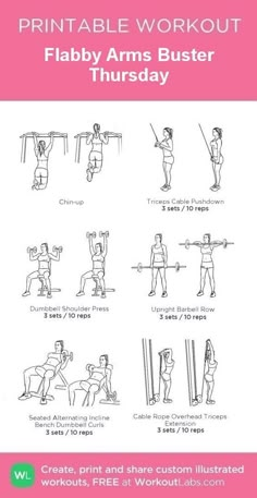 the printable workout poster shows how to do an arm - pull with dumbs