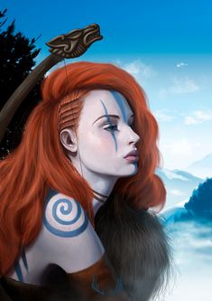 ArtStation - Celtic warrior Warrior Makeup, Warrior Paint, Celtic Woman, Warrior Tattoo, Viking Warrior, Warrior Princess