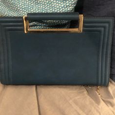 A Never Used, Tag (Not Attached) Melie Bianco Bag With A Gold Chain (Detachable)..No Flaws... Price Is Negotiable Blue Clutch Bag With Top Carry Handle, Blue Crossbody Evening Bag With Detachable Handle, Blue Rectangular Satchel For Party, Trendy Blue Box Bag For Formal Occasions, Blue Rectangular Party Satchel, Blue Rectangular Clutch With Detachable Strap, Blue Satchel Clutch With Removable Pouch, Blue Clutch Box Bag With Removable Pouch, Blue Clutch With Detachable Strap