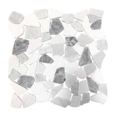 a pile of white and grey rocks on top of each other in the shape of a square