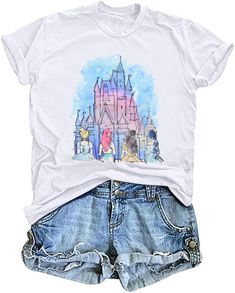 PRICES MAY VARY. Fabric:This magical shirt is made of cotton blend, soft and comfortable,close skin breathe freely It is very comfortable to wear. Feature: Magical castle shirt, simple magic shirt, spring time svg shirt. perfect gift for your family- walt world, epcot, animal kingdom and hollywood studios. Gifts: A good gift for yourself, or a perfect gift for college students, buy this magical shirt for your girlfriend, mom, sister, wife, grandma, grandmother, and believe they will i like it ve Star Wars Disneyland, Disney Sisters, Simple Magic, Funny Vacation, Magical Castle, Family Disney Trip, Disneyland Shirts, Travel Tees, Party School