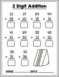 two digit addition worksheet for students to practice numbers and subtractions