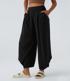 Discover Women’s Ribbed High Waisted Plicated Multiple Pockets Solid Casual Harem Pants at Halara, Crowd-Approved Affordable Choices Made For What Moves You. Future Wardrobe, Bags Logo, Free Hair, Petite Size, Best Sellers, Harem Pants, High Waisted, Wardrobe, Pants