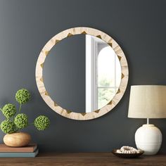 Features:round designnatural colored bone finishbrass cladding accentsThe global wall mirror is round featuring natural-colored bone with brass cladding accentsMount Type: Wall MountedMirror Type: AccentMirror Material: GlassShape: RoundOrientation : Horizontal and VerticalStyle: Modern & ContemporaryFramed: YesFrame Construction: Frame Material Details: Frame Finish: Gold/WhiteFrame Material: BoneStorage Included: NoStorage Type: Power Source: Lighting Included: NoBulbs Included: Dimmable Light Round Mirror Frame, Bone Inlay Mirror, Gold Framed Mirror, Glass Home Decor, Glass Home, Accent Mirror, Bone Inlay, Contemporary Frames, Framed Mirror Wall