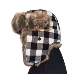 Nwt Wild Wear Faux Fur Trapper Hat Black White Plaid Unisex One Sz Fits Most With The Chill Of Winter Settling In, This Wild Wear Faux Fur Trapper Hat Will Be Your Trusty Companion. Featuring A Classic Black And White Plaid Design, It Evokes The Spirit Of Snowy Adventures And Cozy Fireside Chats. The Faux Fur Lining Keeps You Snug, While The Adjustable Strap Ensures A Perfect Fit. Faux Fur Lining Black & White Plaid Pattern Adjustable Buckle Strap One Size Fits Most Unisex Design Features: Faux Fur Trapper Hat, Fur Trapper, Trapper Hat, Trapper Hats, Black And White Plaid, Plaid Design, White Plaid, Unisex Design, Plaid Pattern